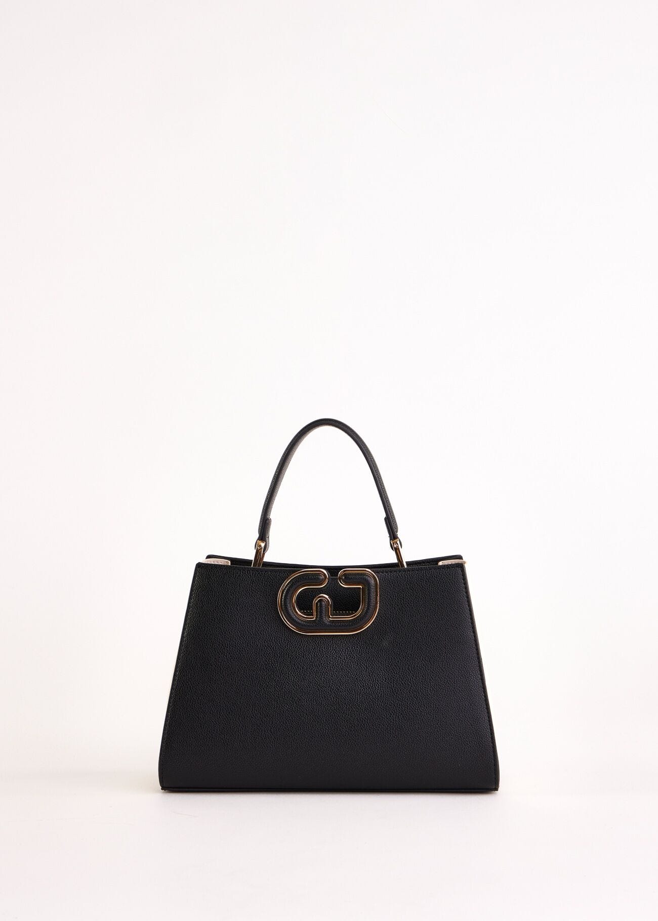 Sac à main noir en matière synthétique