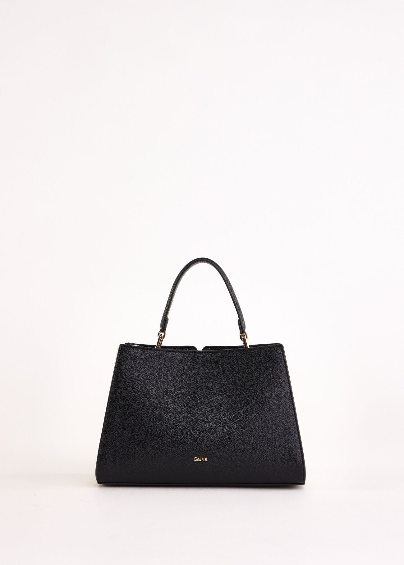 Sac à main noir en matière synthétique