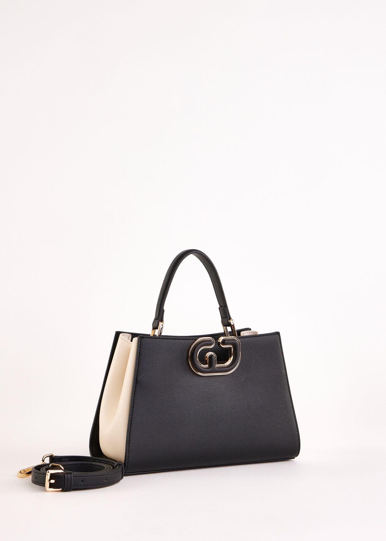 Sac à main noir en matière synthétique