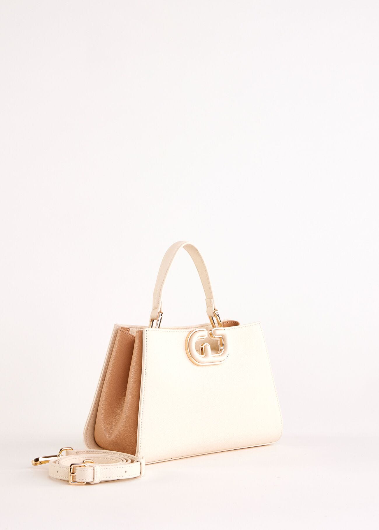 Borsa top handle bianca in similpelle