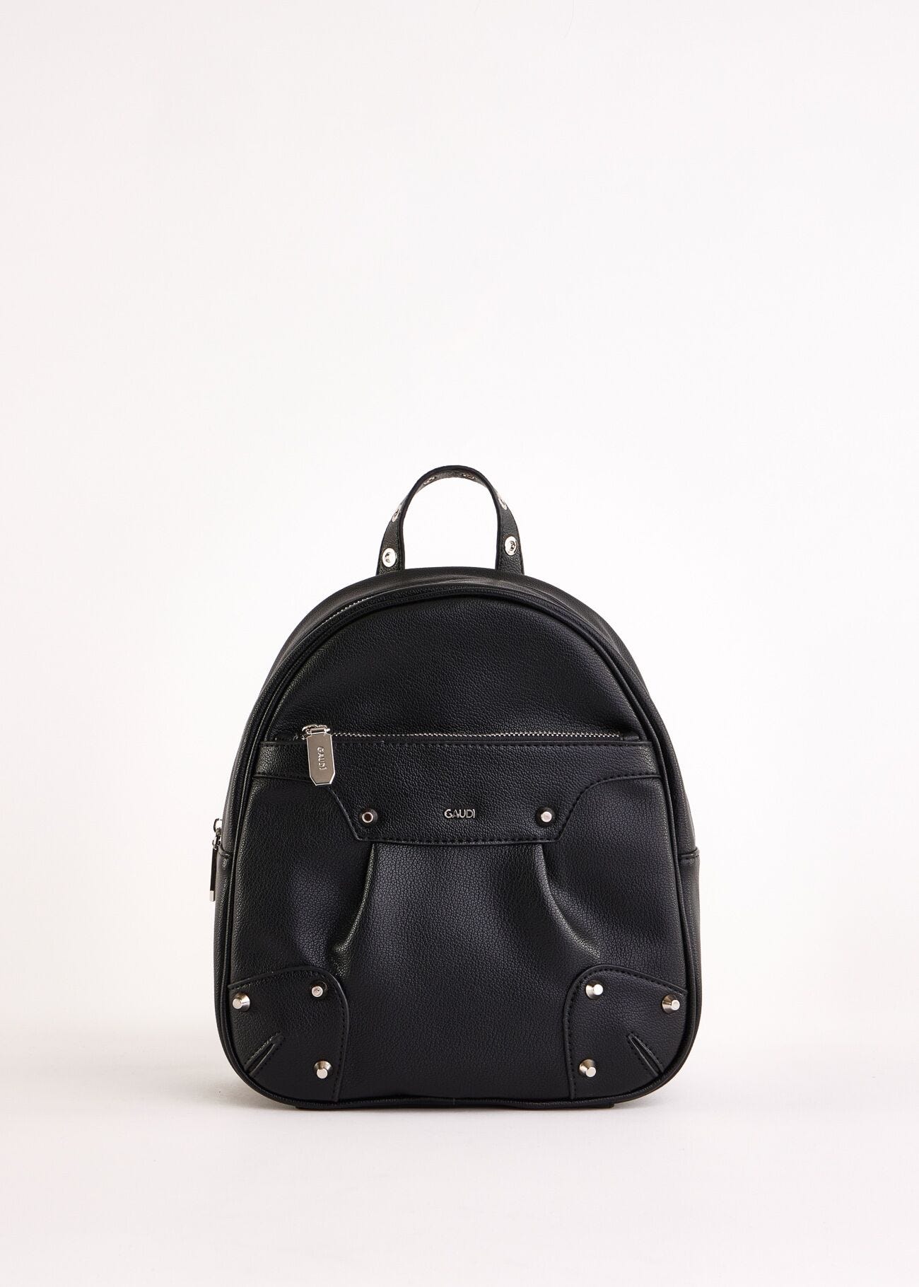 Zaino nero in similpelle con borchie