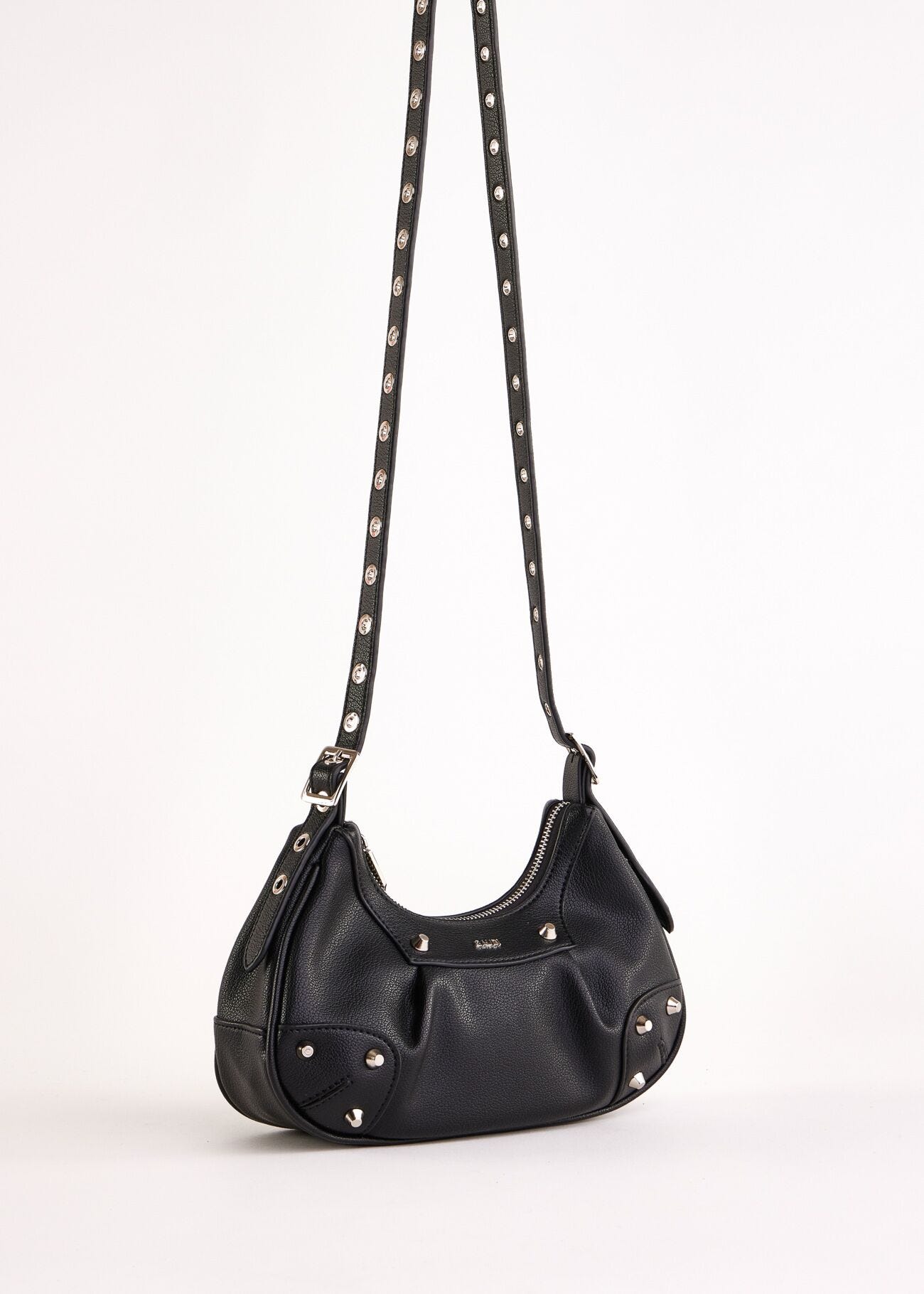 Sac à bandoulière noir avec clous