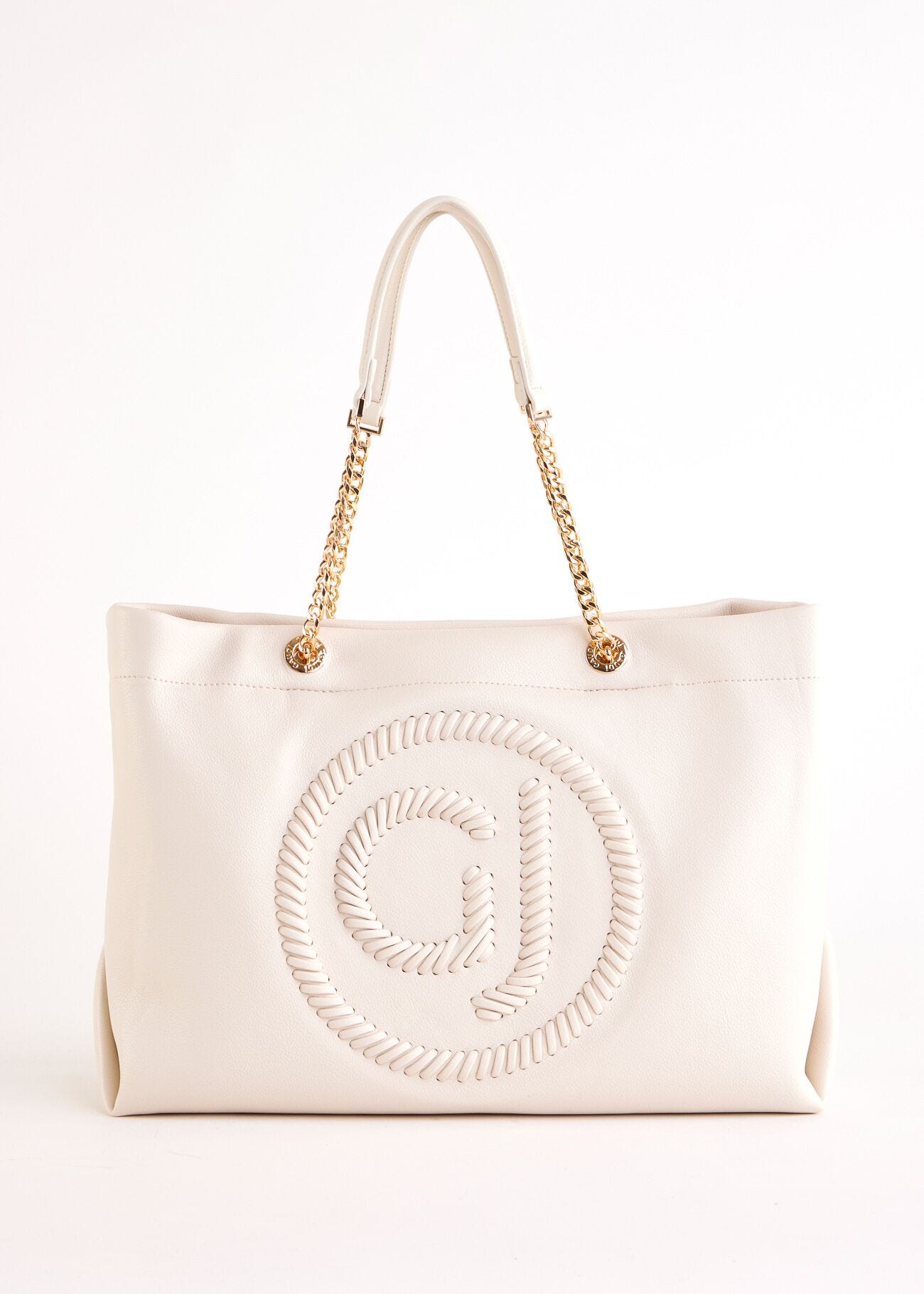 Shopping bag bianca con tracolla