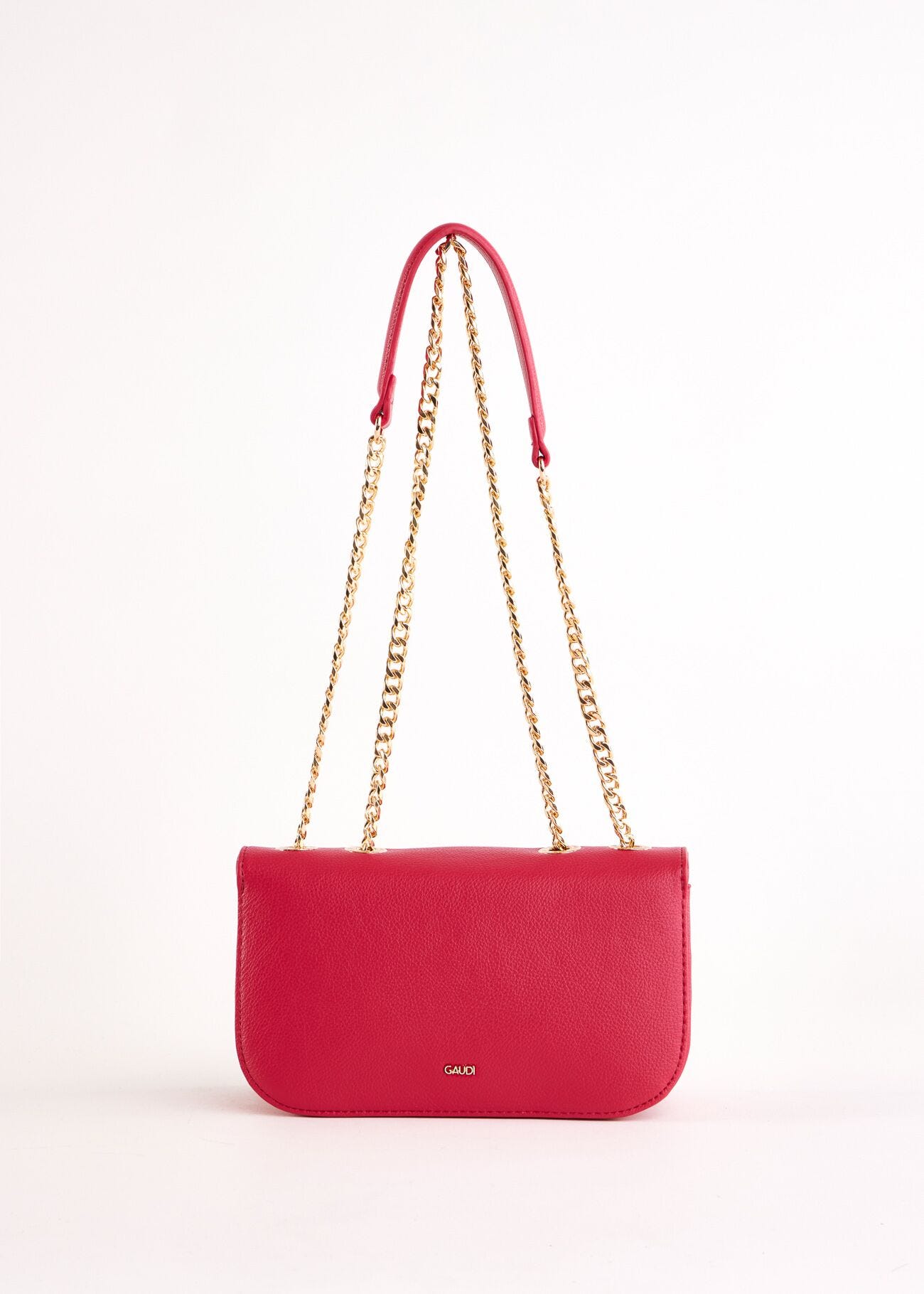 Red faux-leather crossbody bag