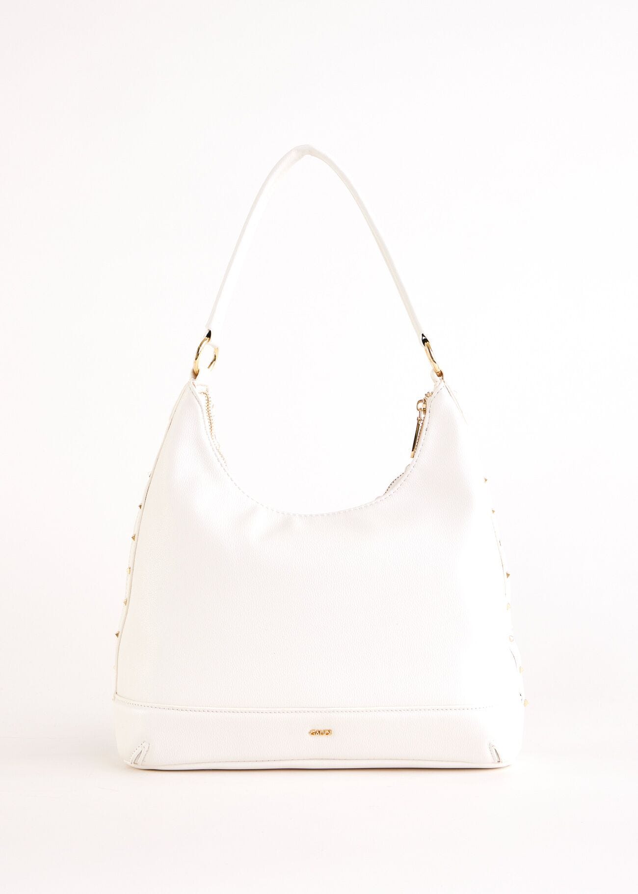 White woven hobo bag