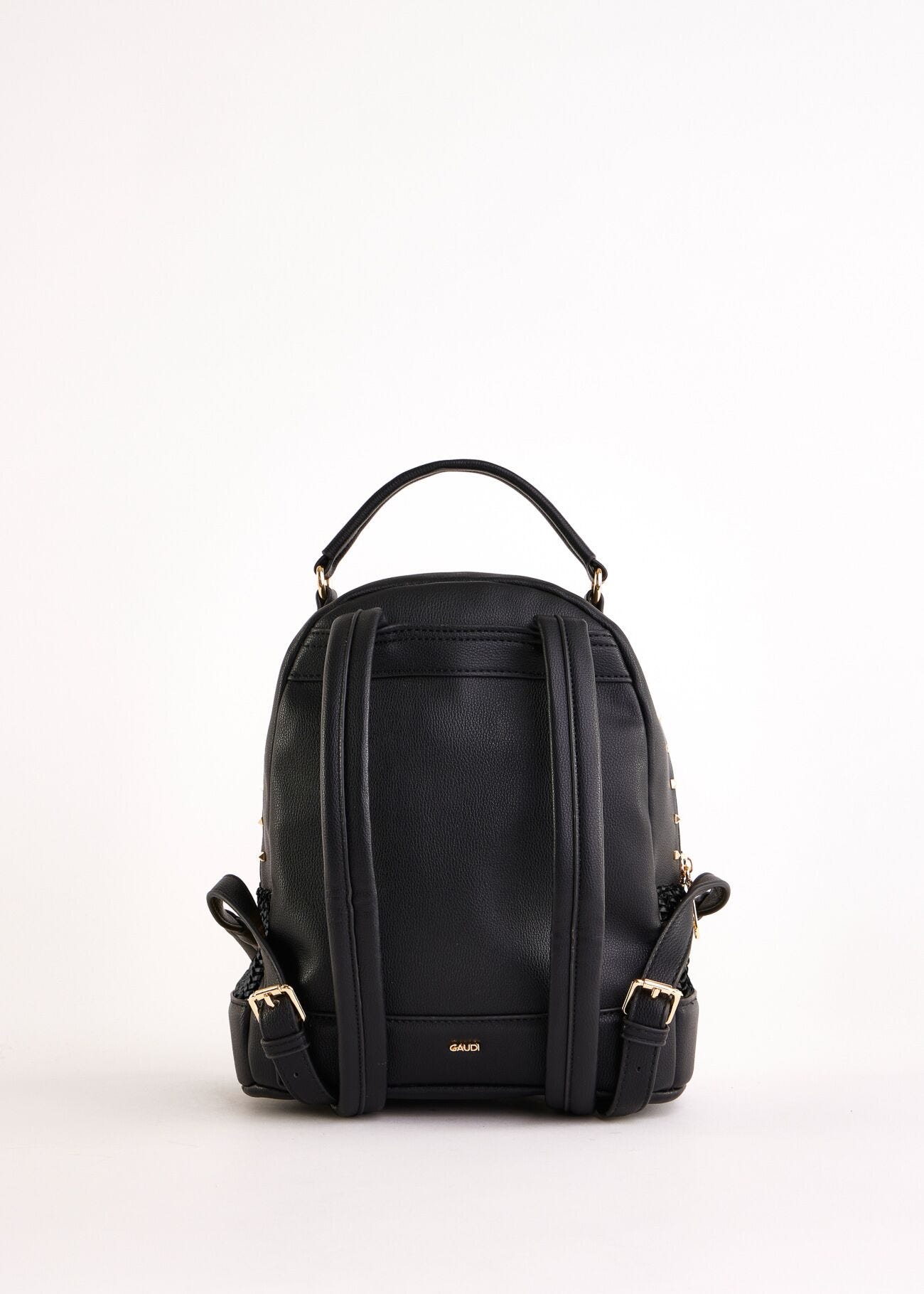 Black woven backpack