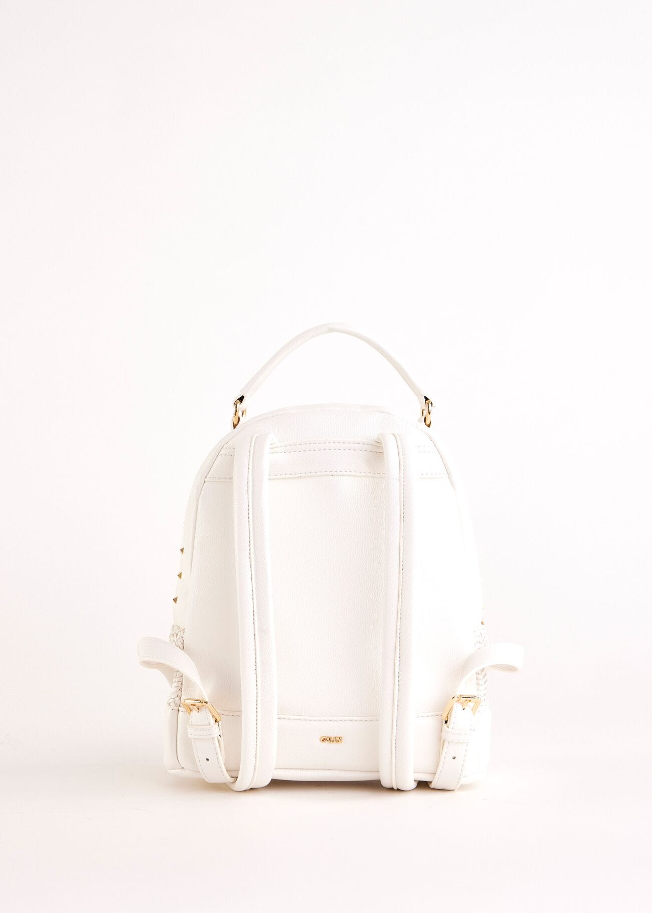 White woven backpack