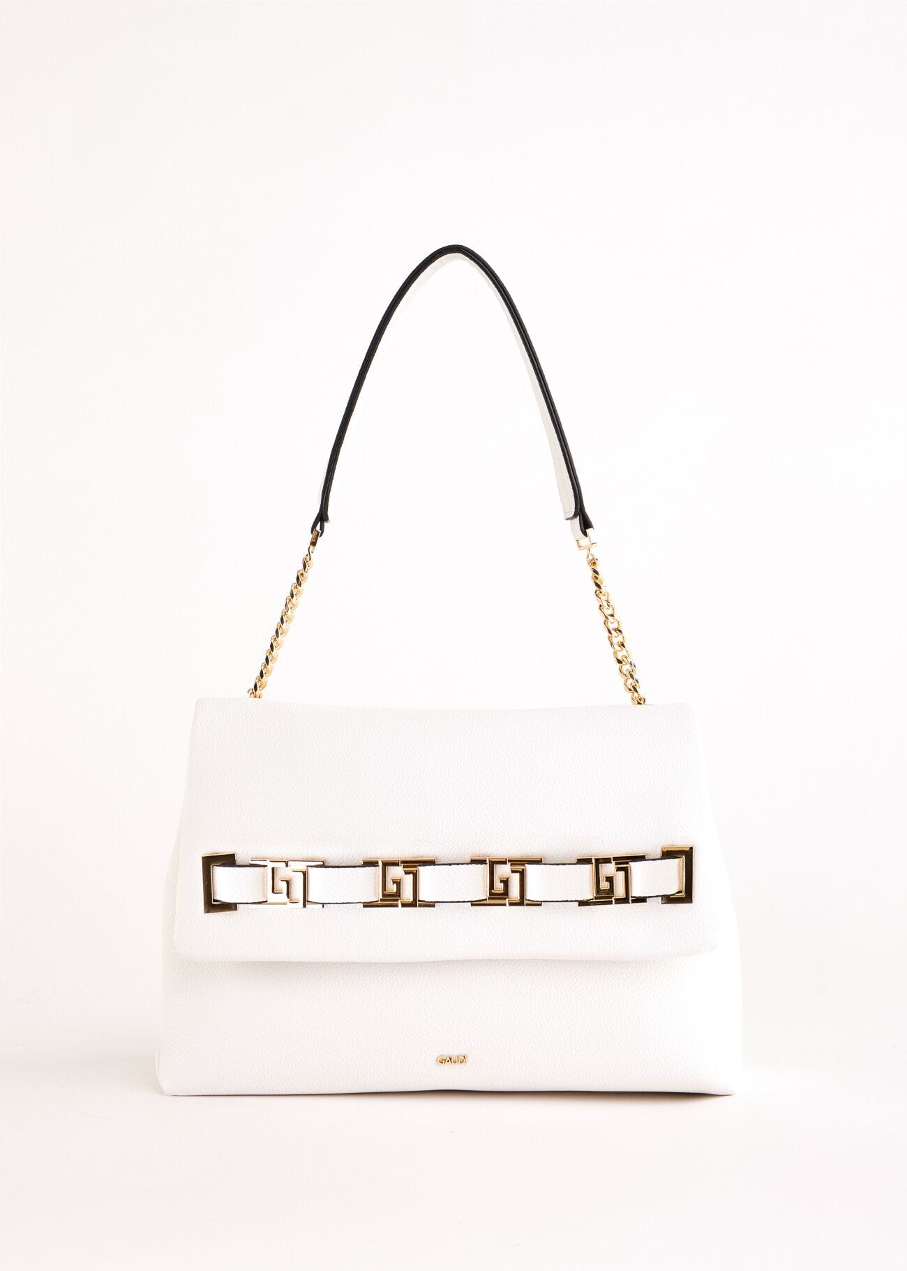 Sac porté épaule blanc en matière synthétique