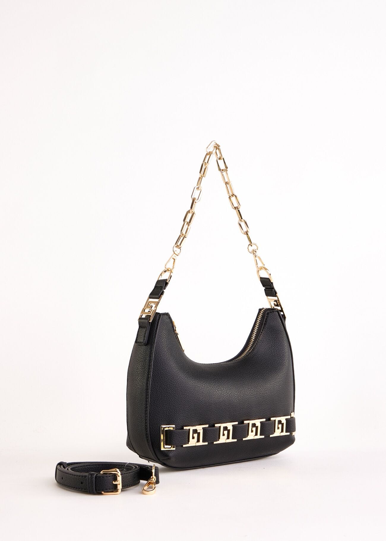 Borsa a spalla nera con tracolla