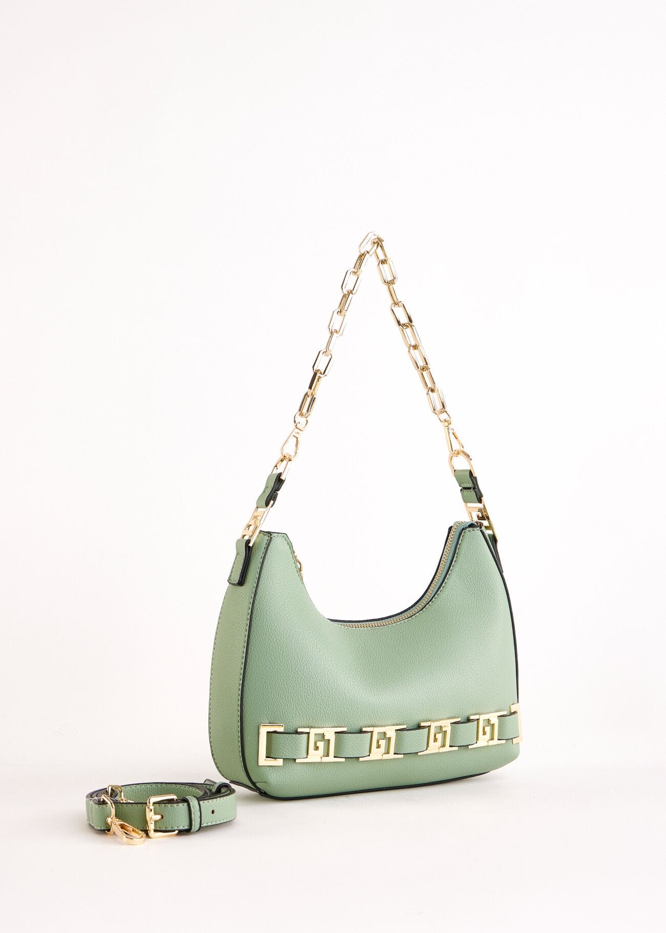 Borsa a spalla verde con tracolla