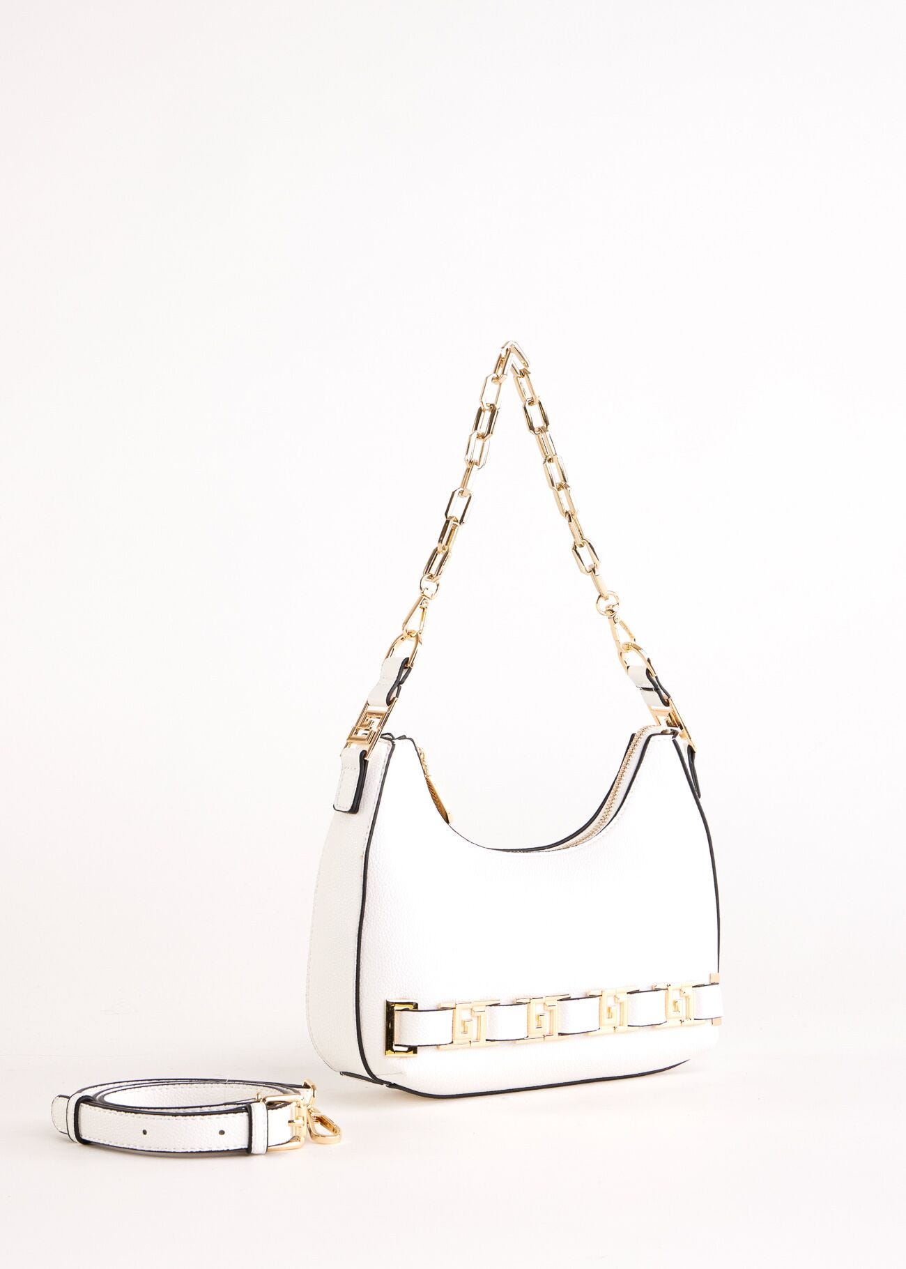 Borsa a spalla bianca con tracolla