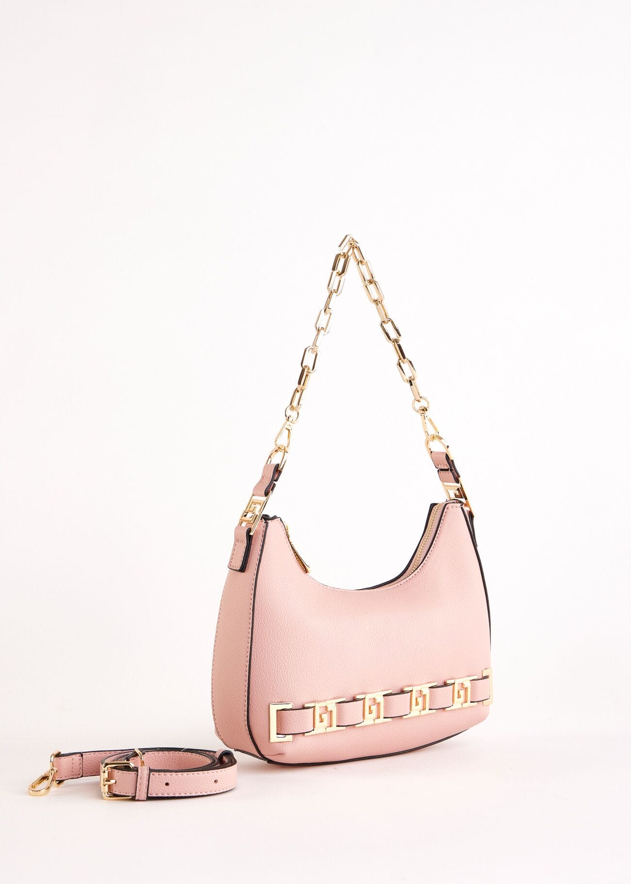 Borsa a spalla rosa con tracolla