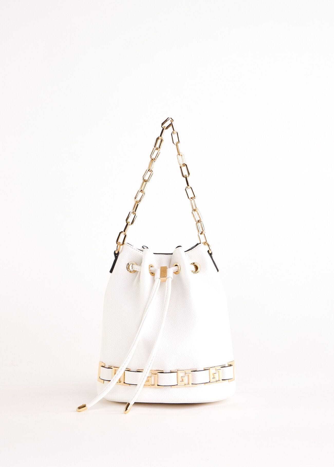 White bucket bag