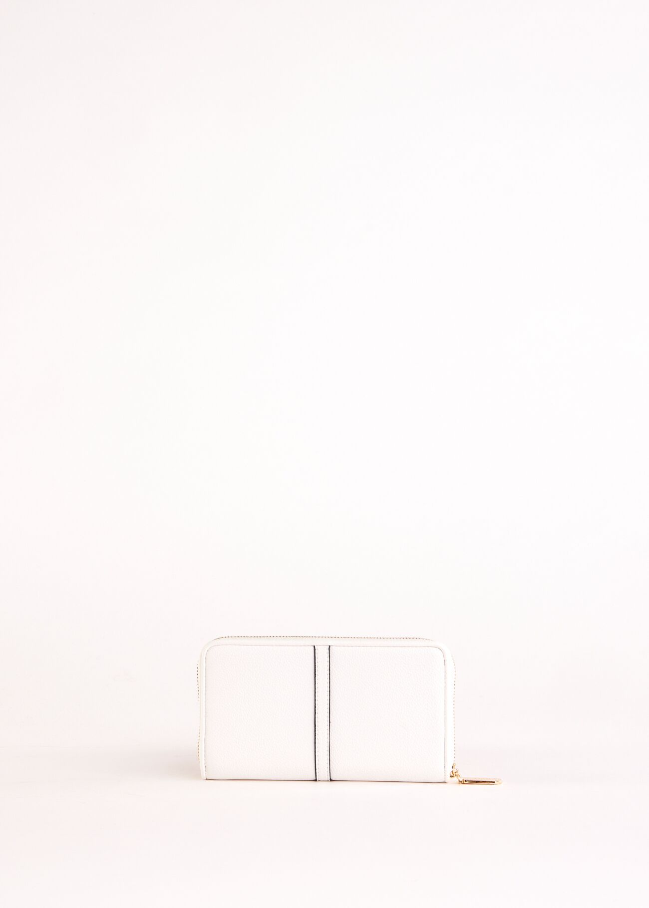 White zip-around wallet