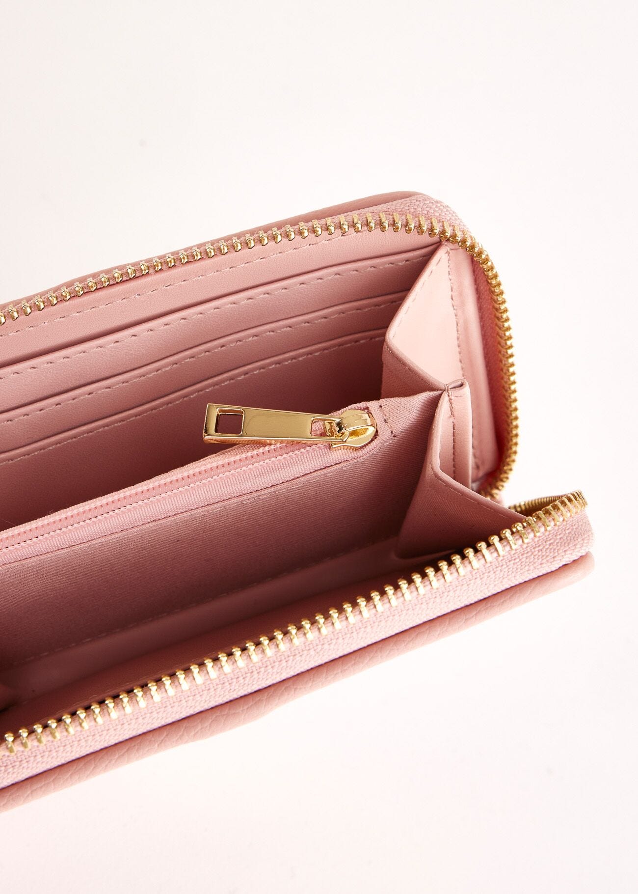 Pink zip-around wallet