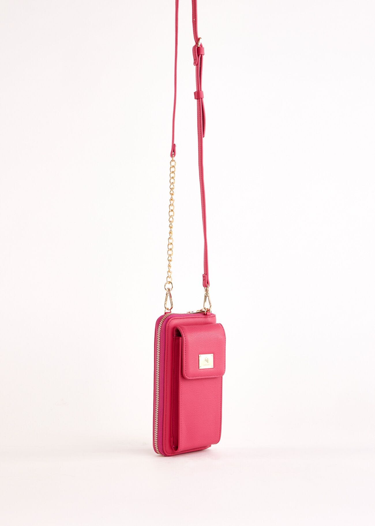 Portacellulare fucsia in similpelle