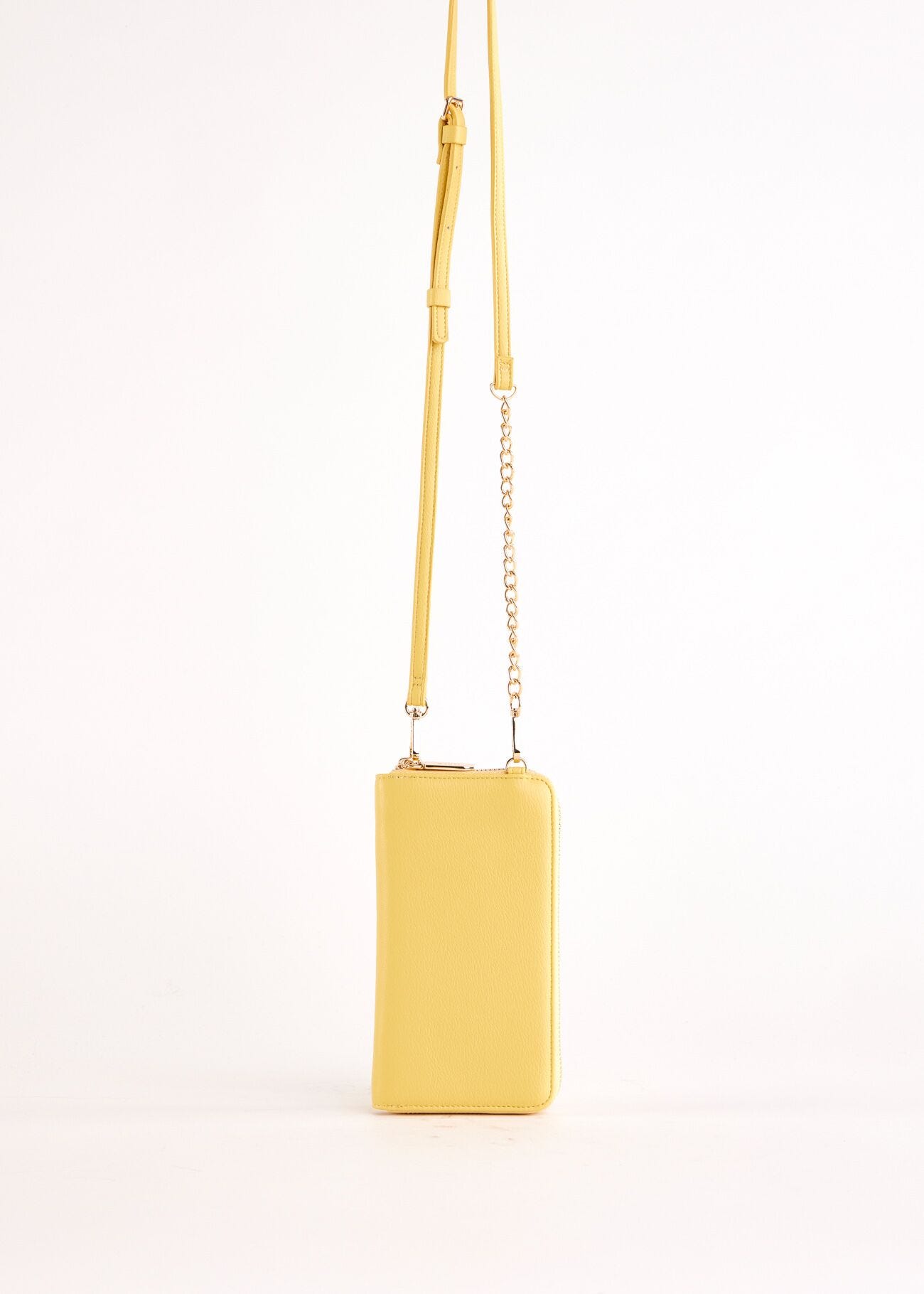 Yellow faux-leather phone holder