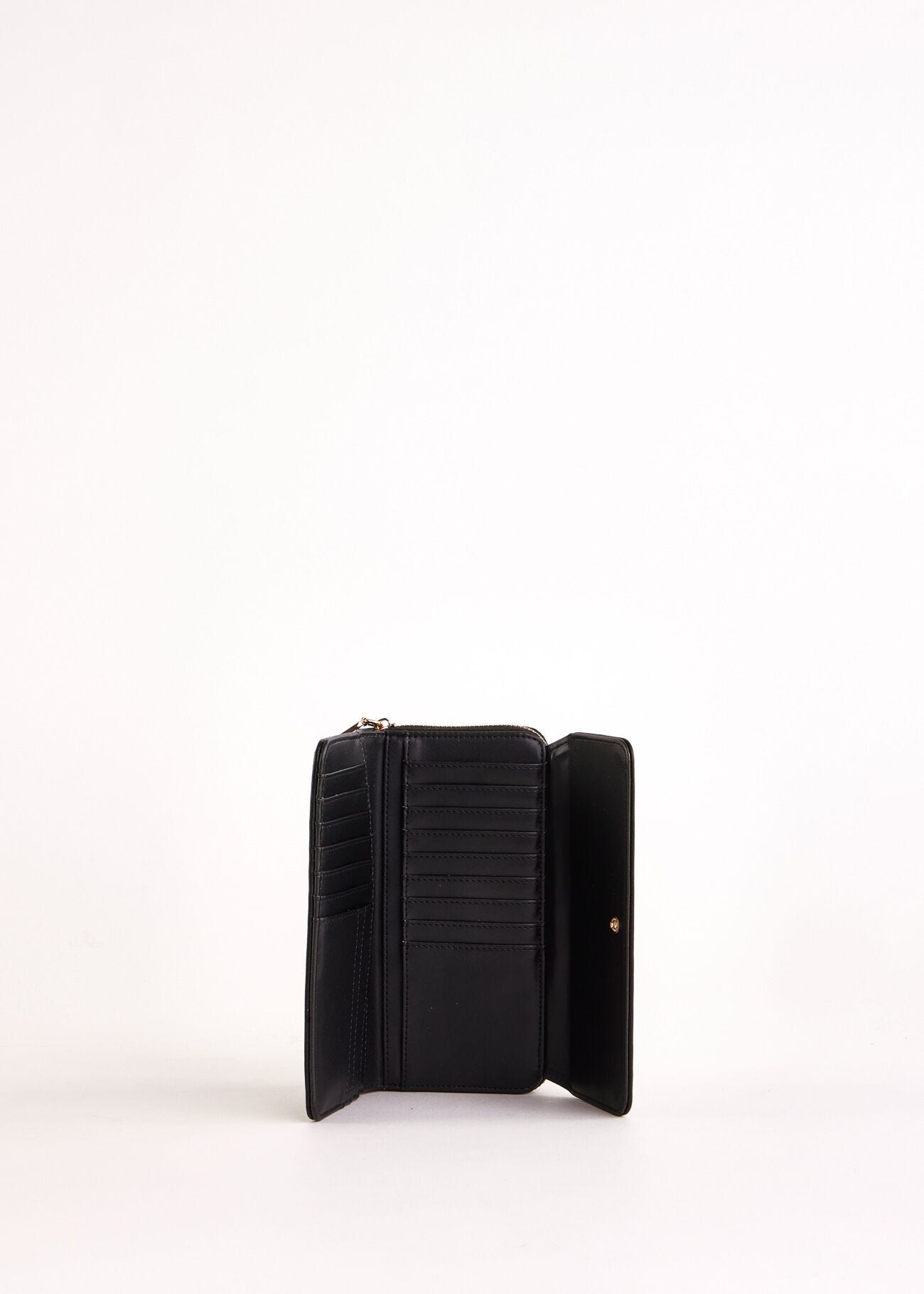 Black zip-around wallet