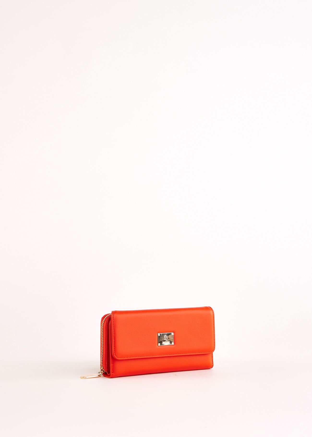 Red zip-around wallet