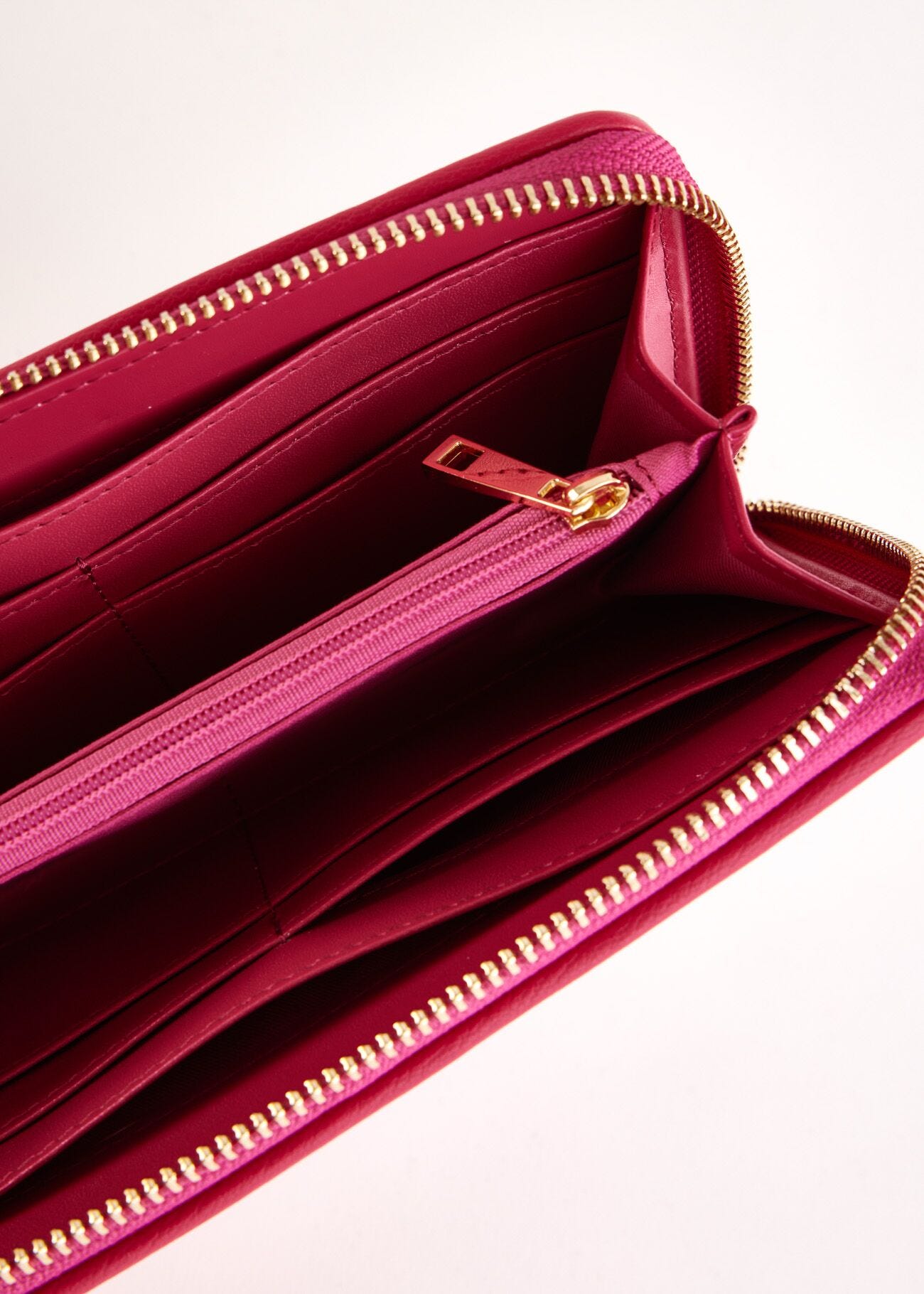 Fuchsia zip-around wallet