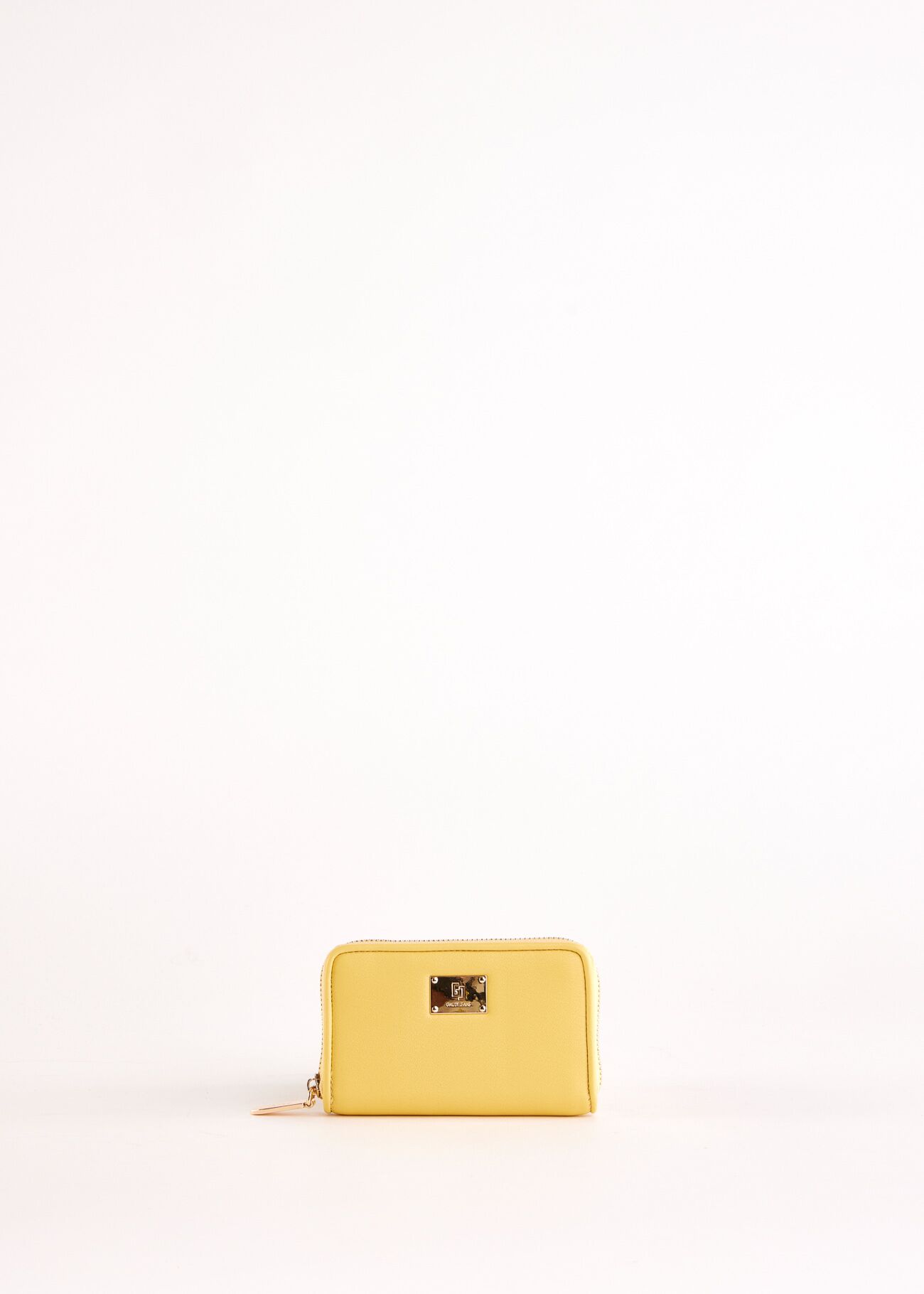 Yellow mini zip-around wallet