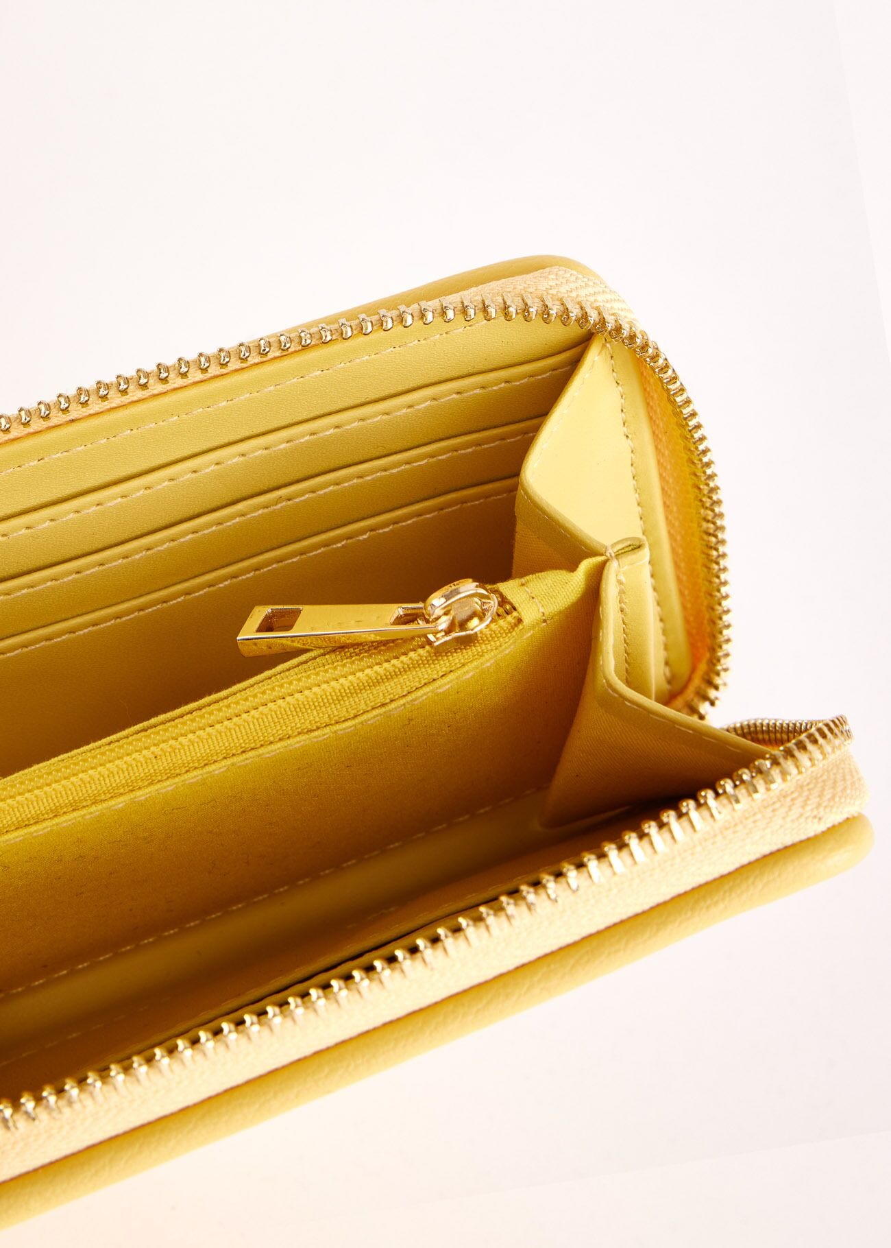 Yellow mini zip-around wallet