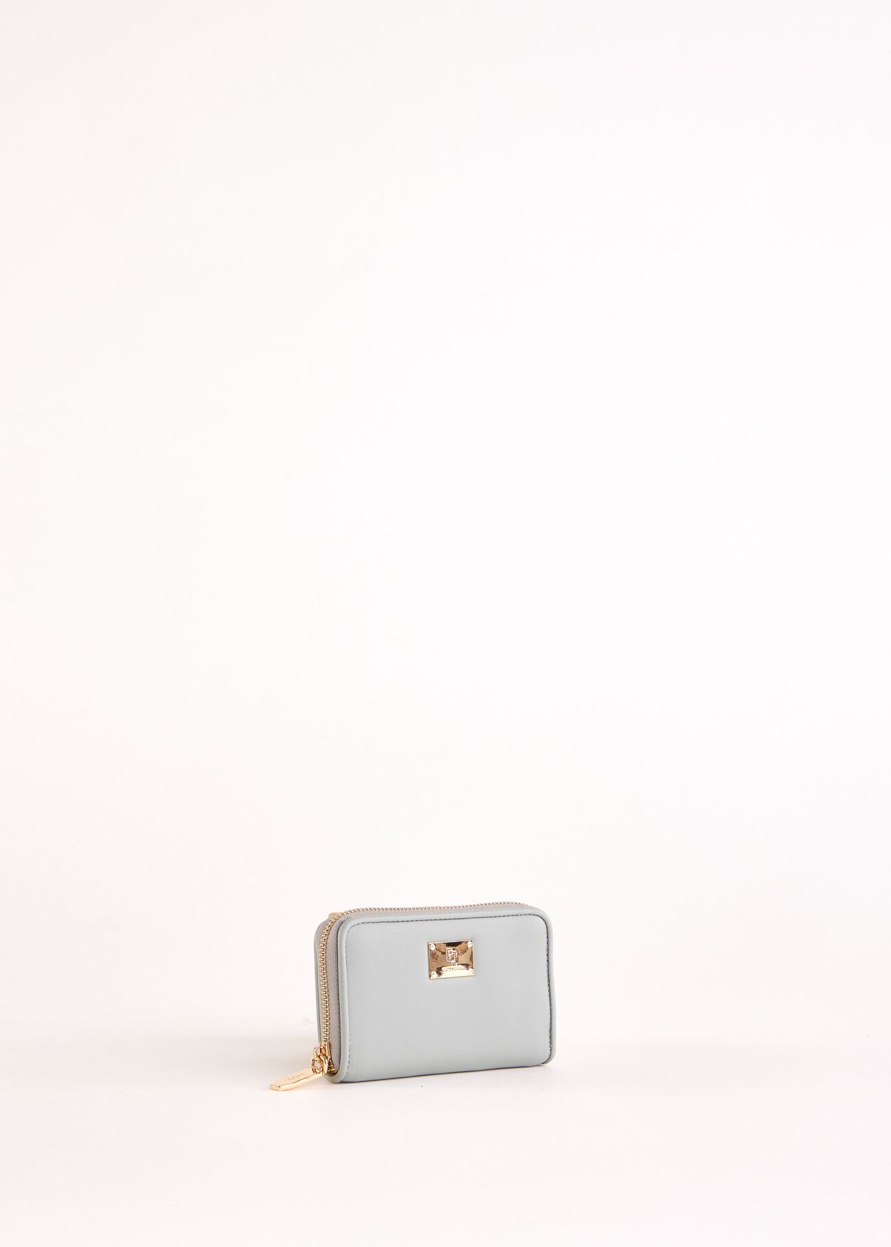 Light blue mini zip-around wallet