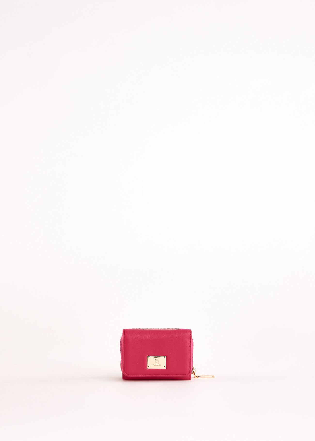 Mini portefeuille fuchsia zippé sur le pourtour