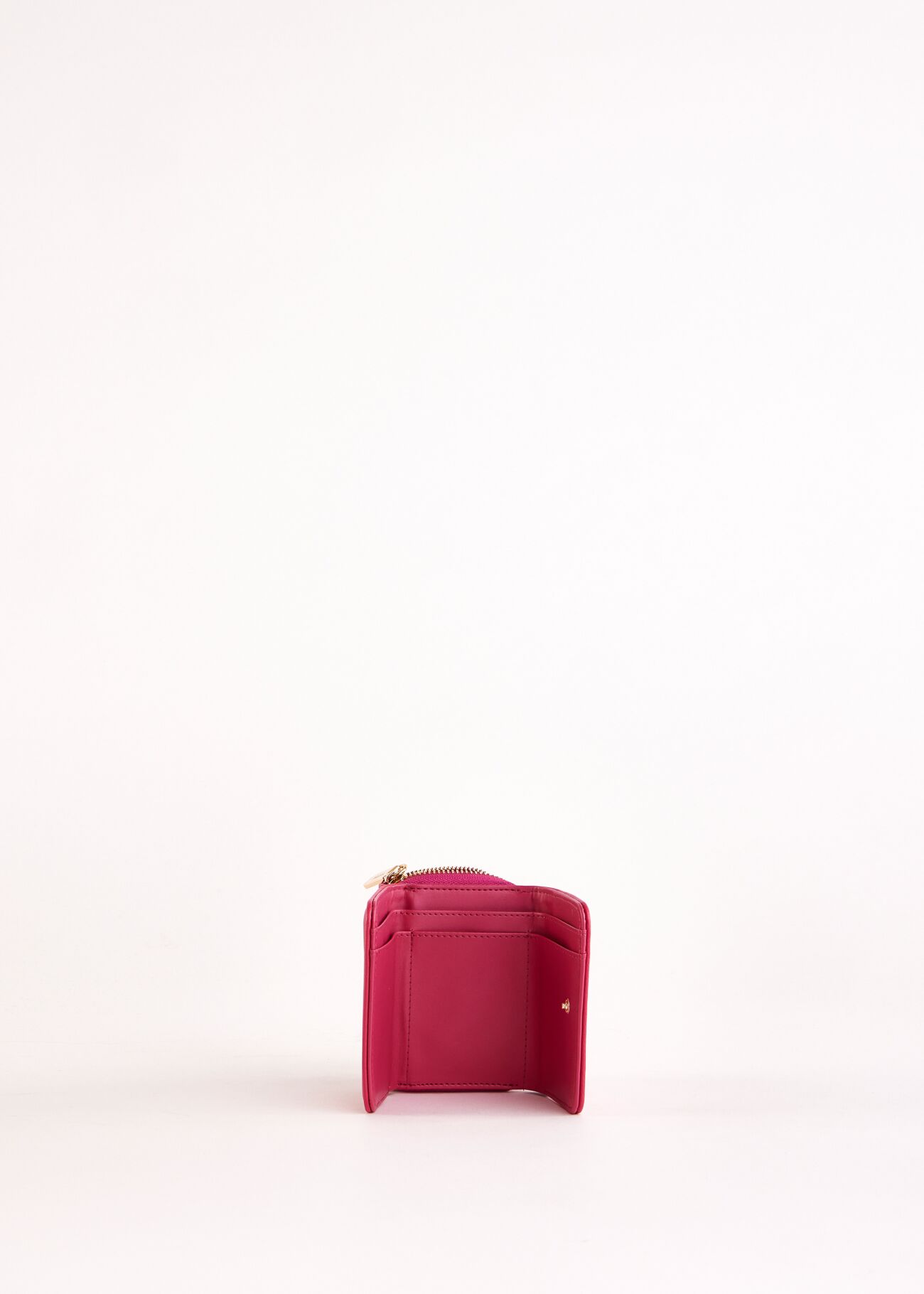 Mini portefeuille fuchsia zippé sur le pourtour