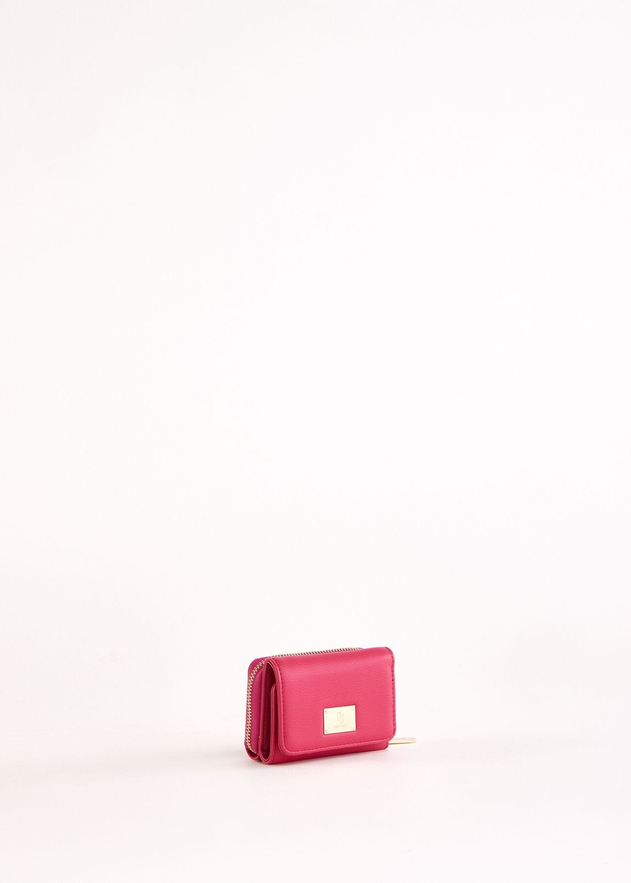 Mini portefeuille fuchsia zippé sur le pourtour