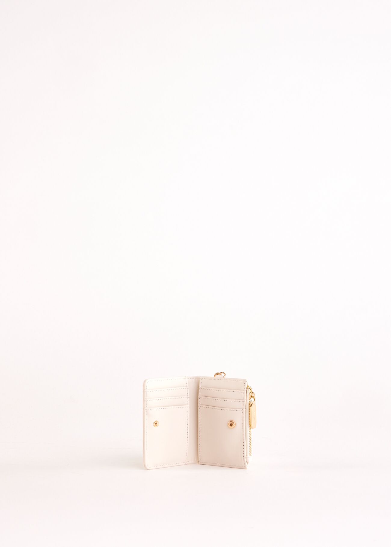 White faux-leather card holder