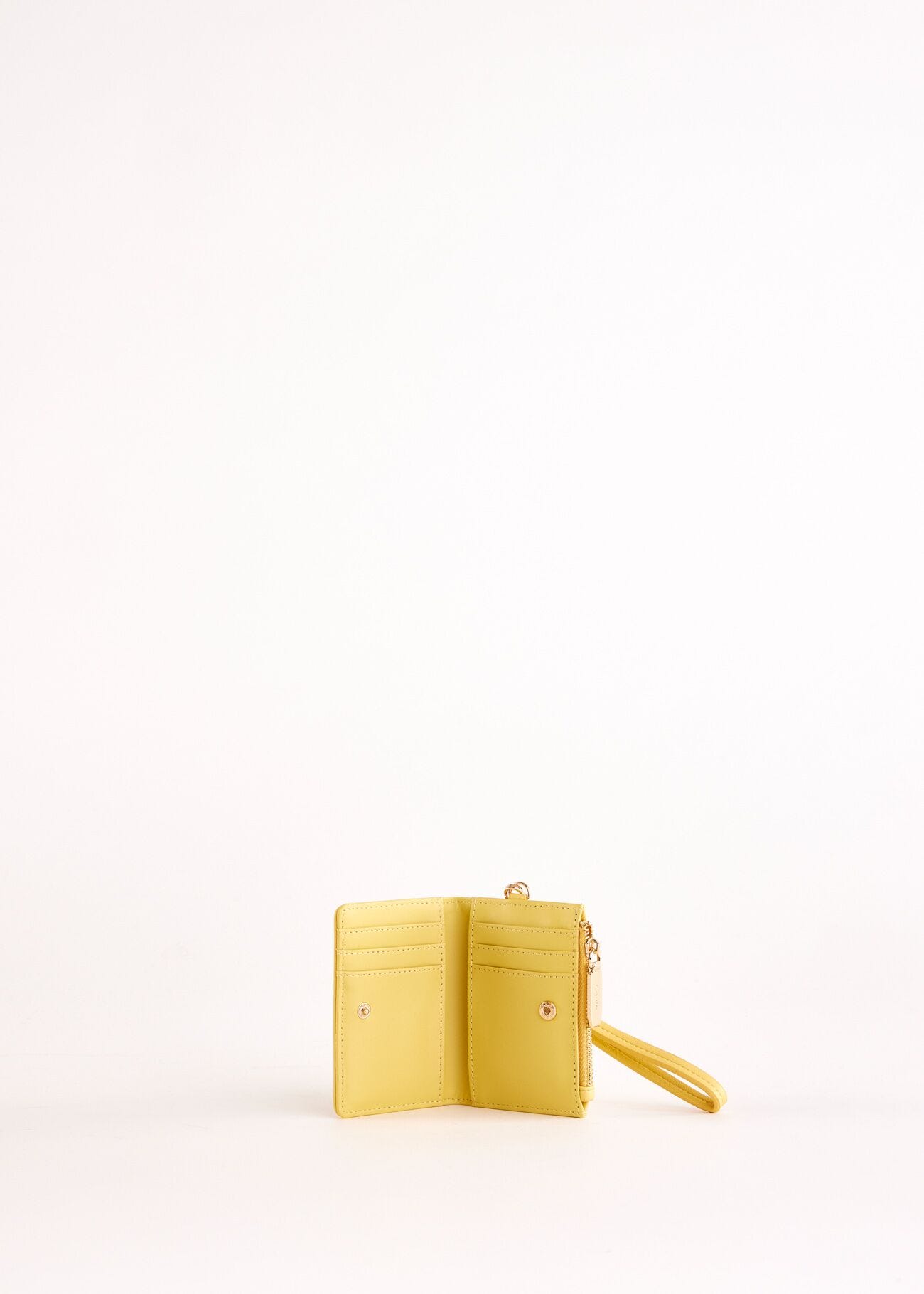 Yellow faux-leather card holder