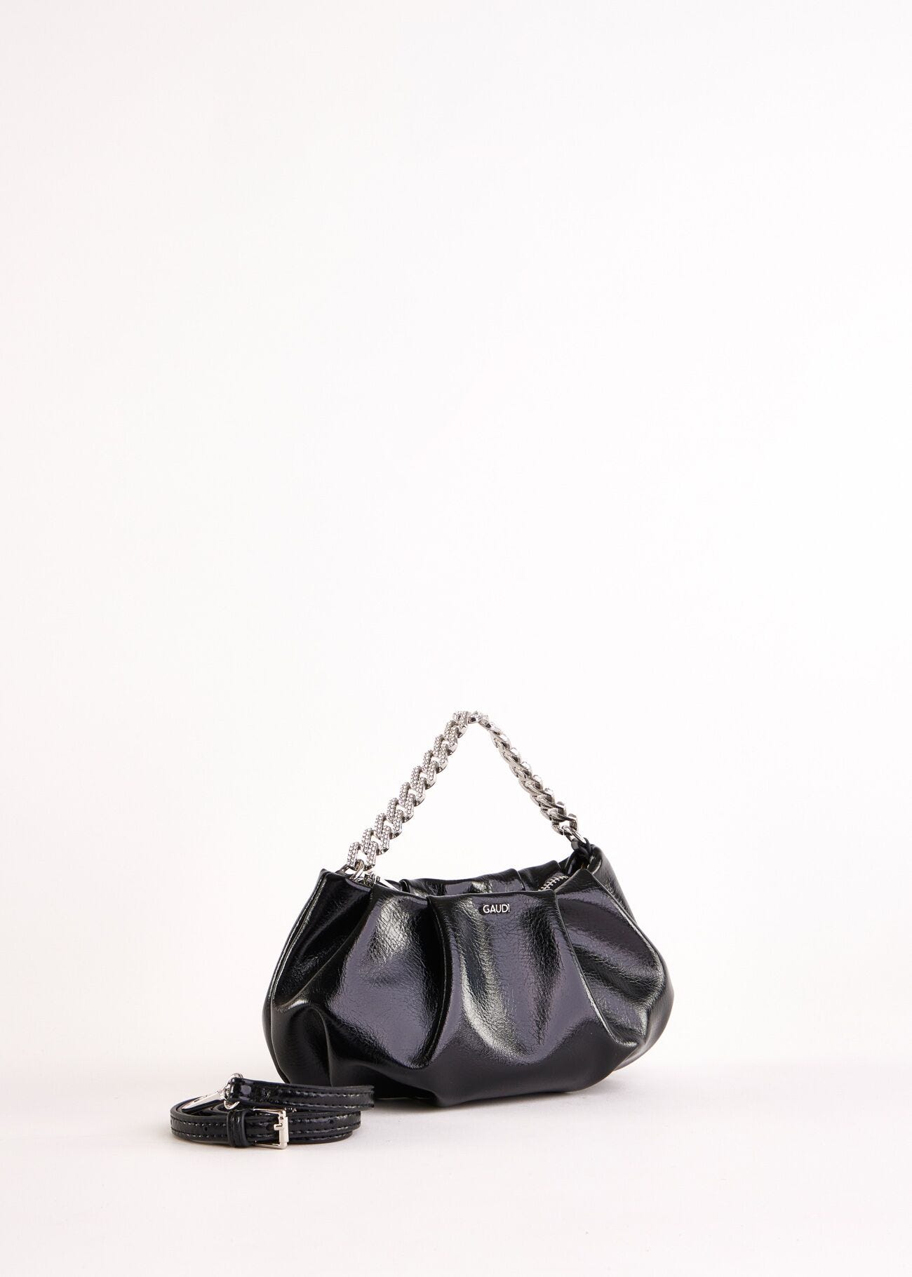 Pochette nera in similpelle lucida