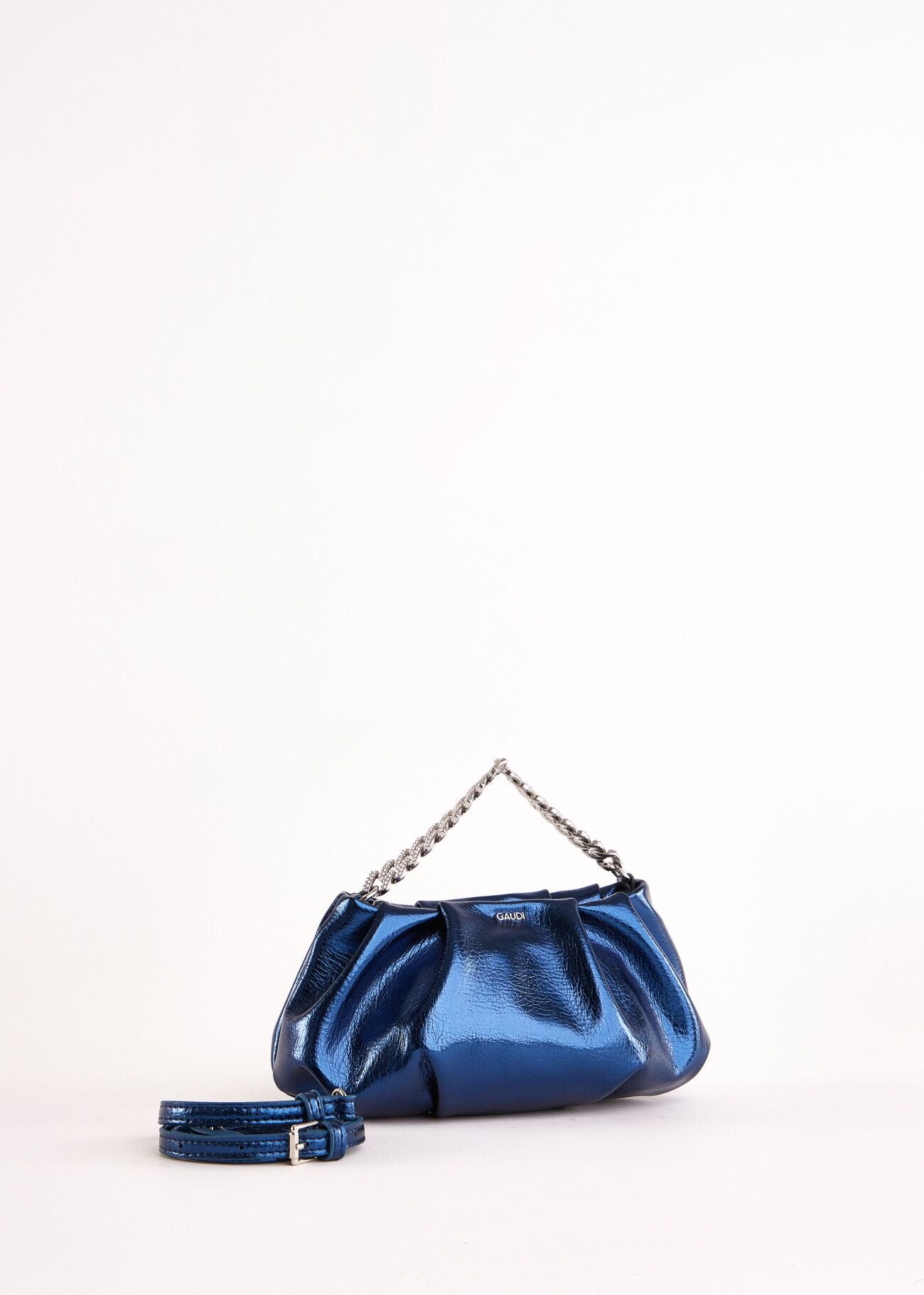 Blue laminated clutch