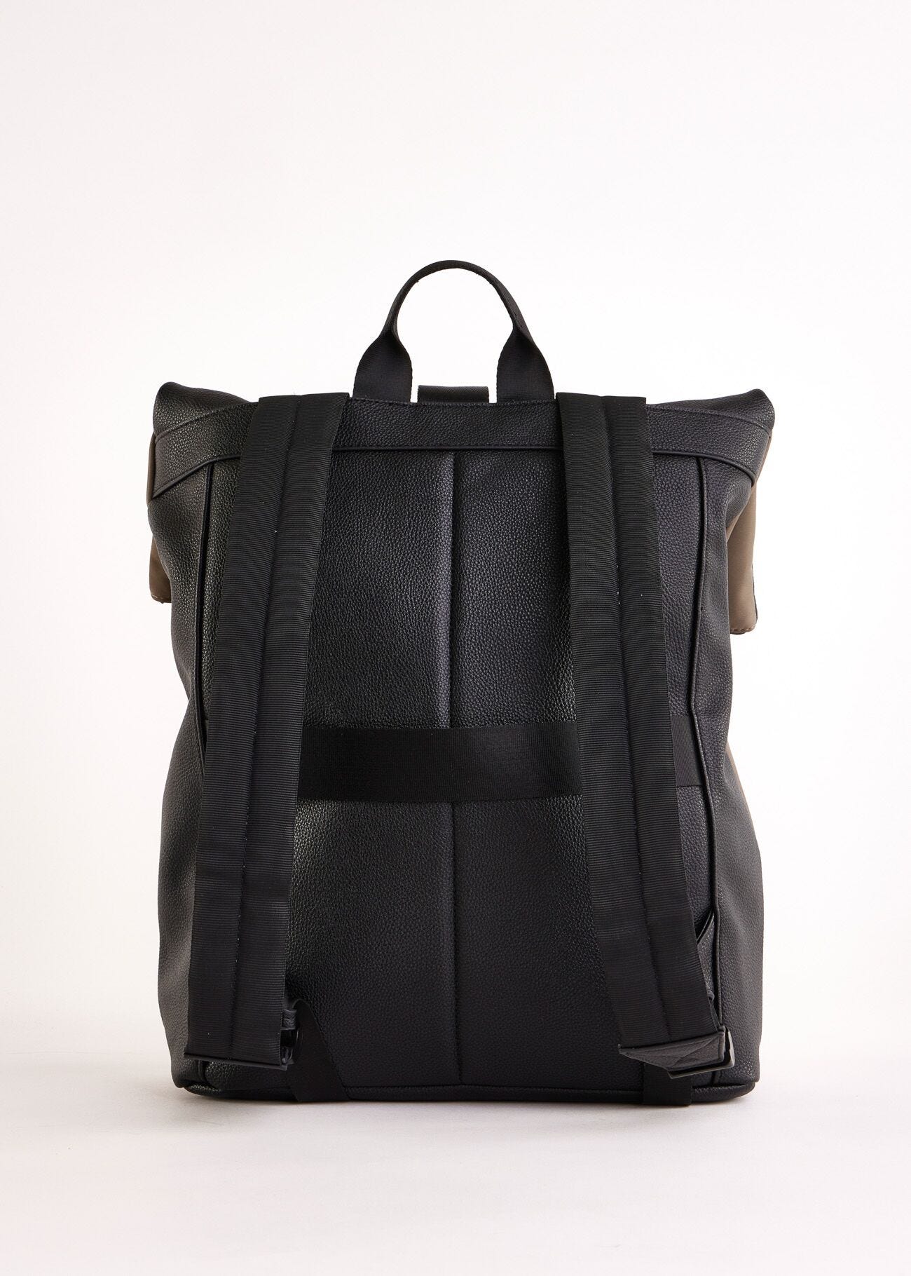 Nylon and faux-leather backpack