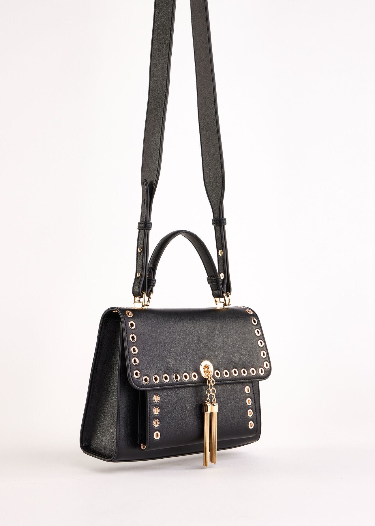 Borsa crossbody nera in similpelle