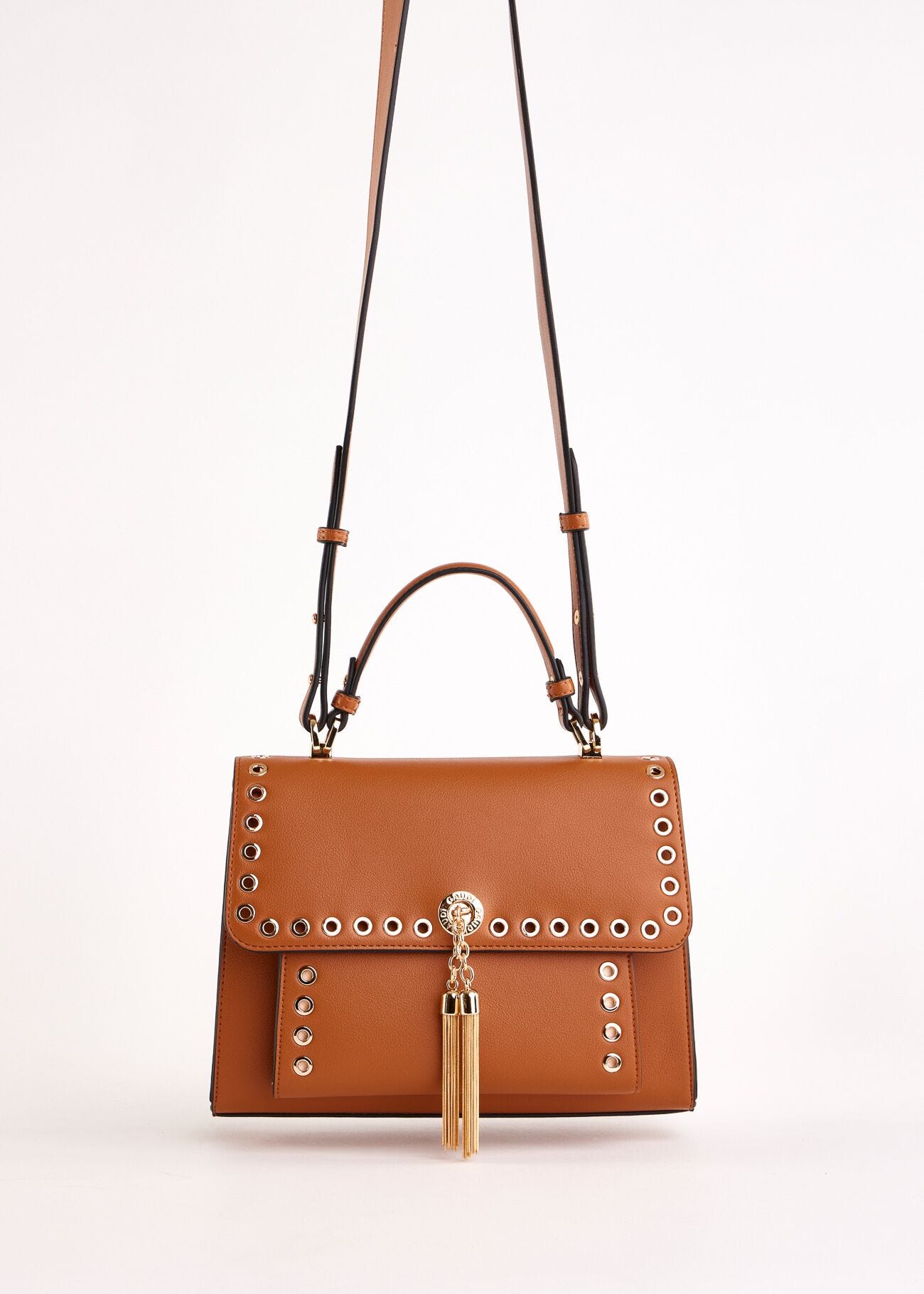 Sac à bandoulière marron en matière synthétique