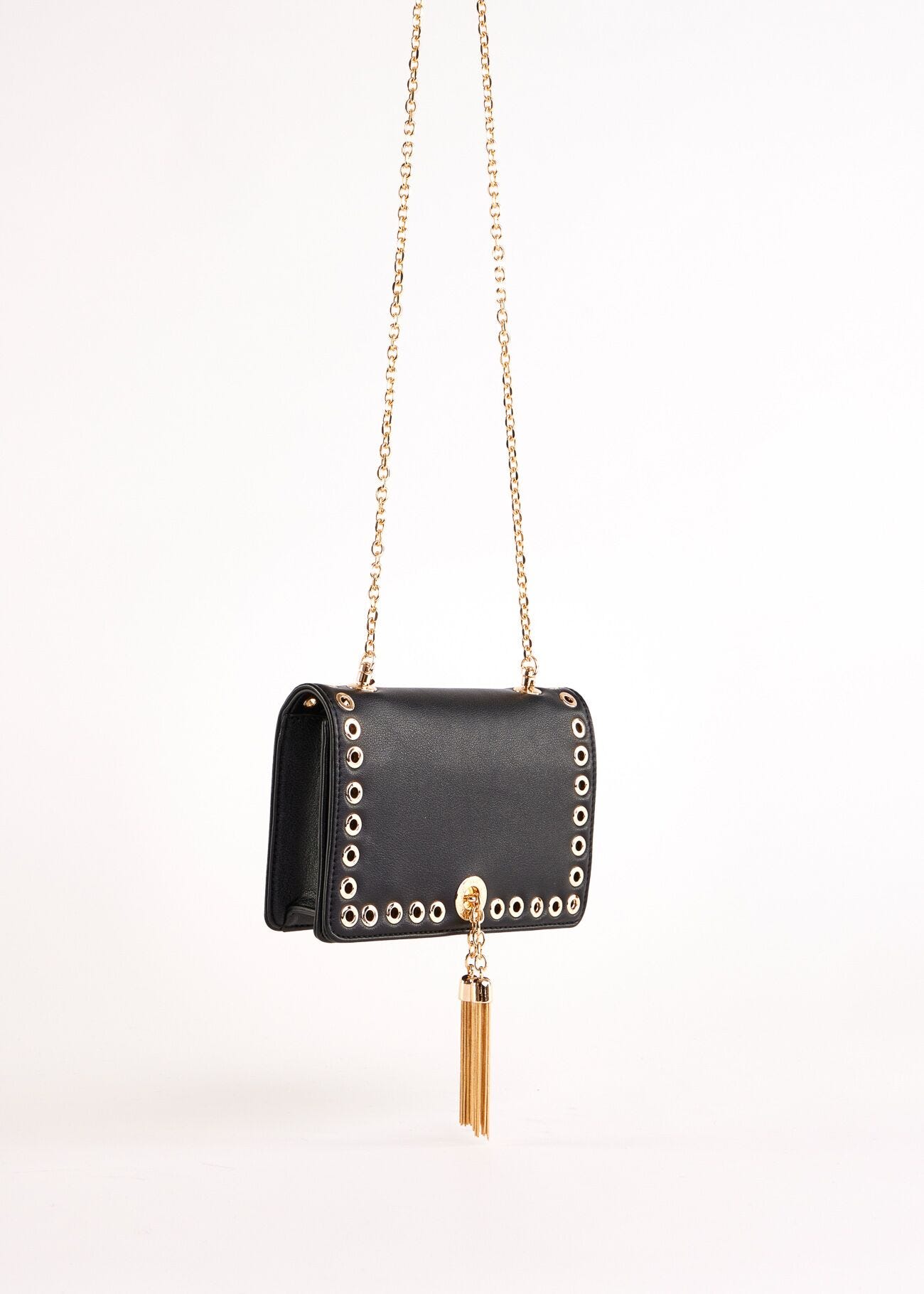 Sac à bandoulière noir en matière synthétique