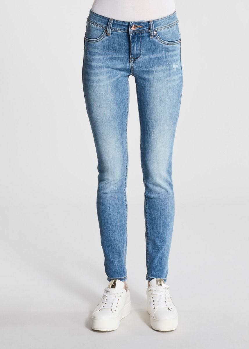 Super skinny jeans in pale blue denim