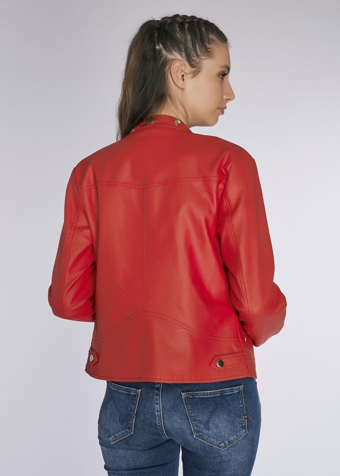 Slim-fit faux leather jacket 