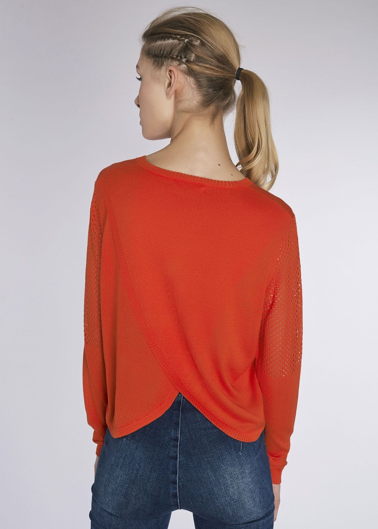 Viscose and micro mesh blend jumper