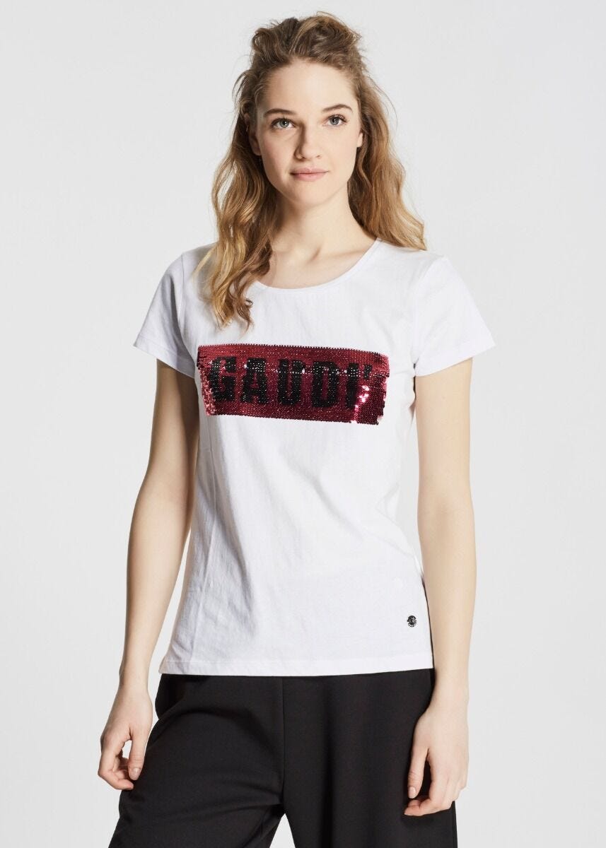T-shirt in cotone con paillettes