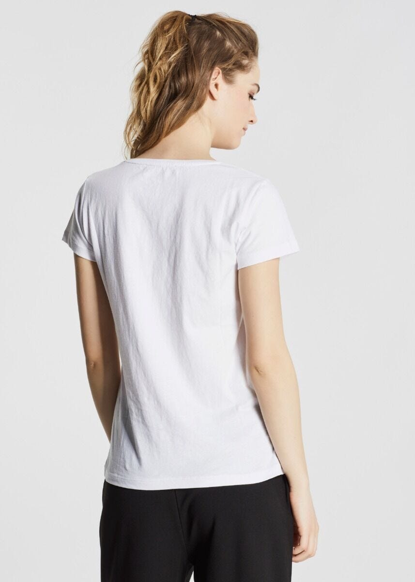 T-shirt in cotone con paillettes