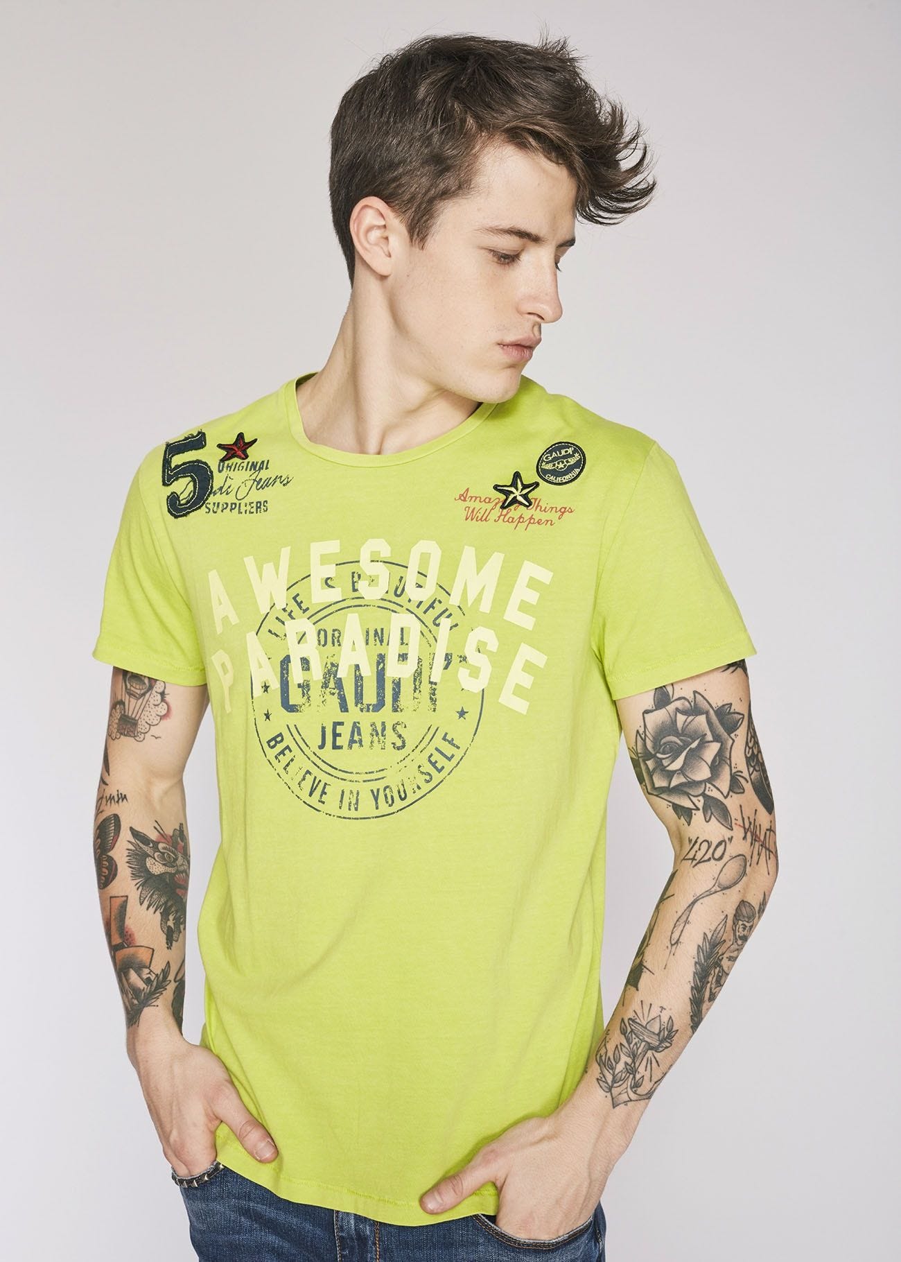 Cotton T-shirt with patches 