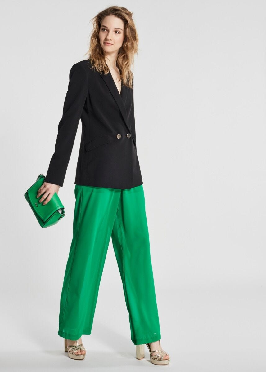 Pantalon palazzo en georgette 