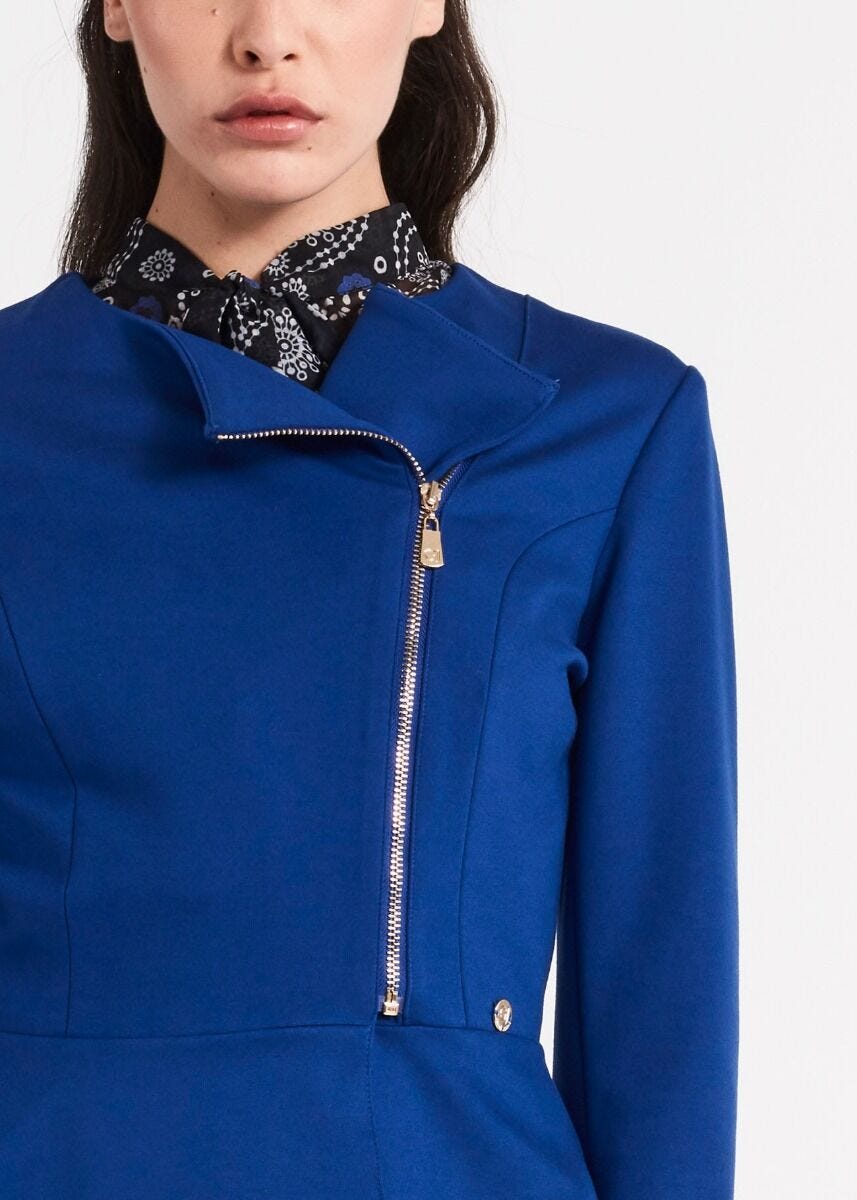 Biker jacket in stretch viscose