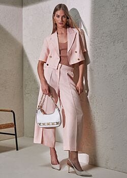 Creole Pink Giacca da donna rosa con maniche corte Gaudì Fashion