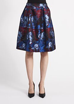 Bluette-bordeaux Full circle jacquard skirt Gaudì Fashion