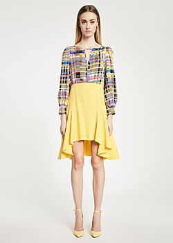 Yellow-check Dress Denny Rose