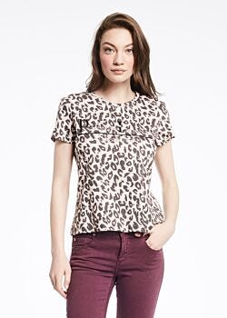 Leopard Print Short Sleeve T-Shirt Multicolor Gaudì Jeans